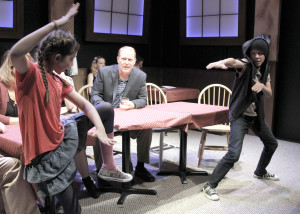Abby Lutes, Robert Foran and Dylan Barton in "The Big Meal"